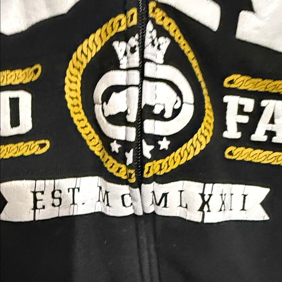 Ecko Unlimited Black Full Zip Hoodie with White Accents - Picture 6 of 12